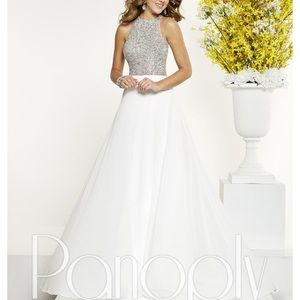 panoply white sparkly homecoming/prom dress size 2